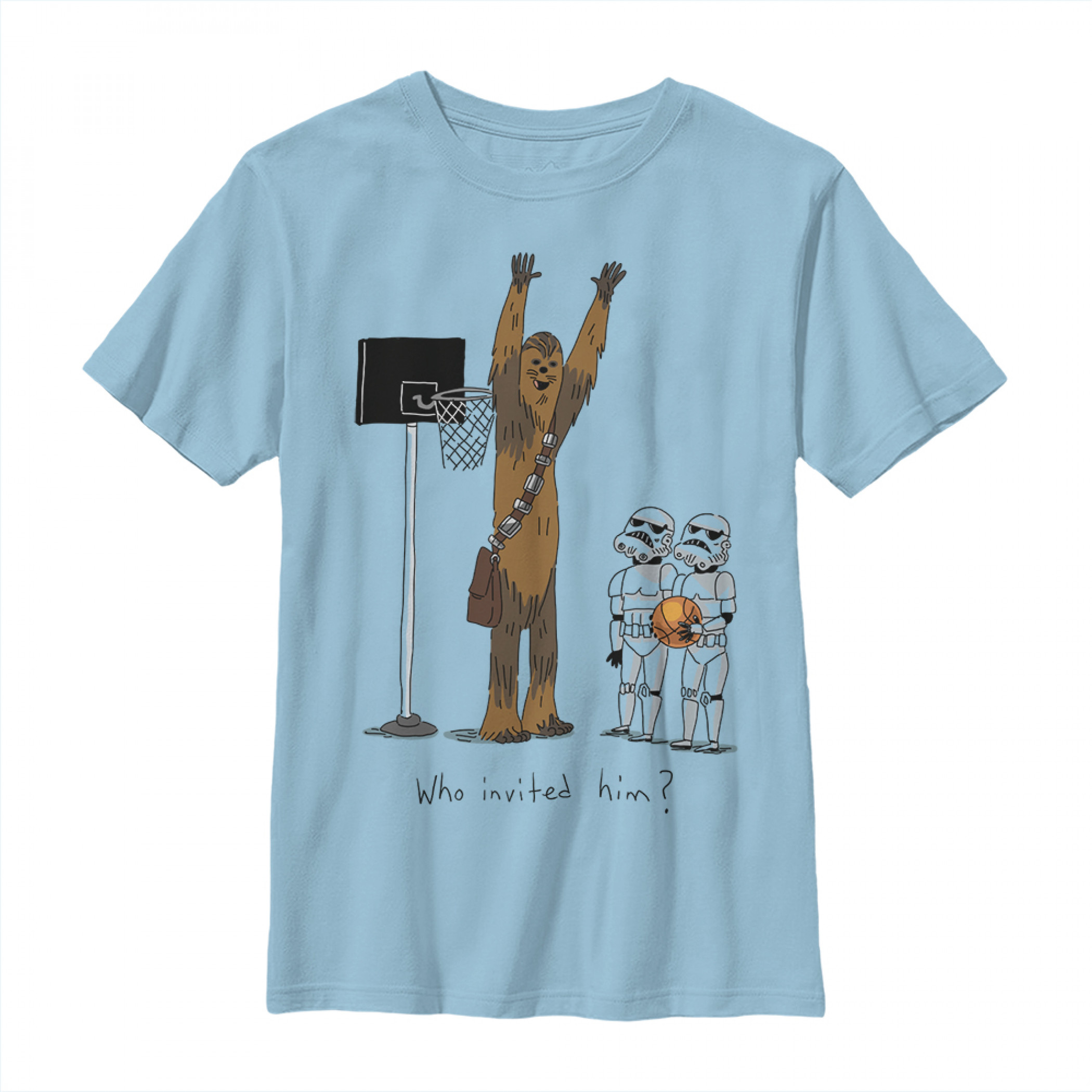 Star Wars Who Invited Him Chewbacca Playing Basketball T-Shirt